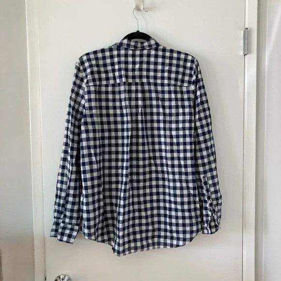 J. Crew Navy and White Checkered Button Down Shirt - Picture 2 of 3